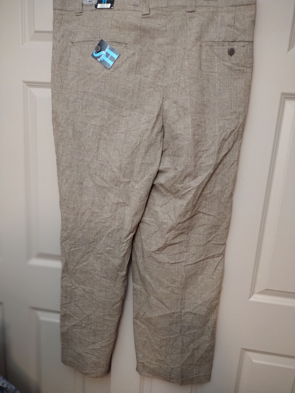 Men's Lightweight Linen-Blend Chinos - Taupe Sz 42W/32L